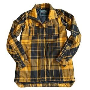 NWOT Nikita Snowboard Black Yellow Plaid Insulated Flannel Button Jacket Medium